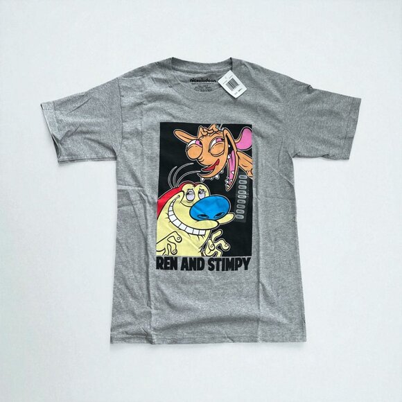 NICKELODEON Ren & Stimpy Retro Cartoon Graphic T Shirt Size Small NEW NWT - Picture 1 of 5